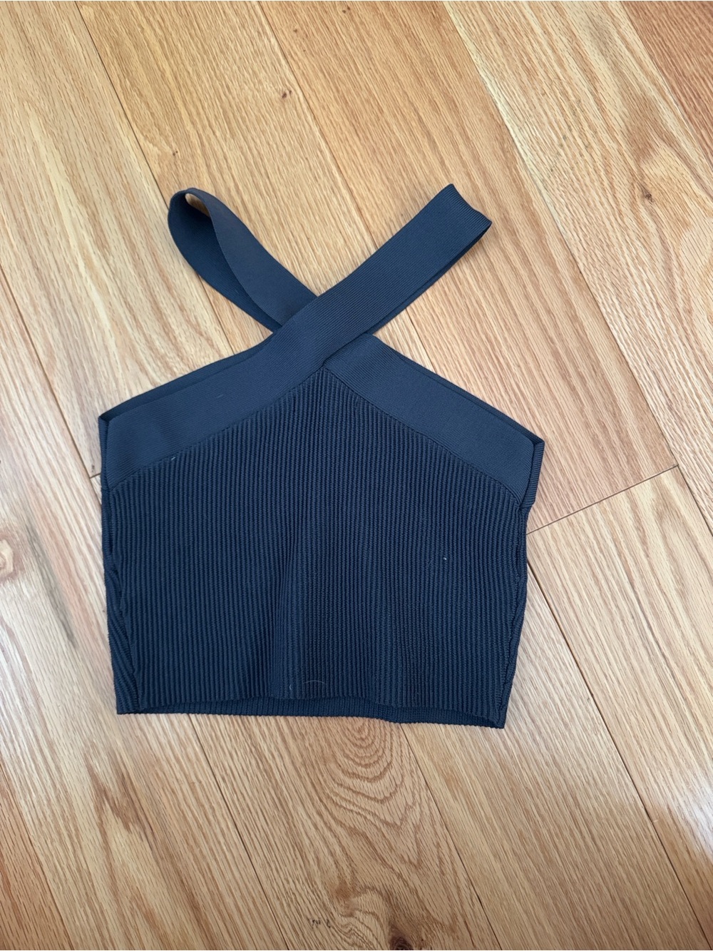 Quince Cropped Halter Ribbed Knit Tank